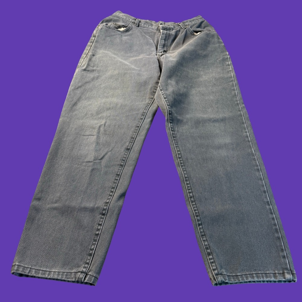 Lee Riders Womens Jeans 14 Med 29x27 Gray Faded Denim Straight Tapered Leg